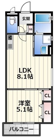 クリエオーレ若草町2の物件間取画像